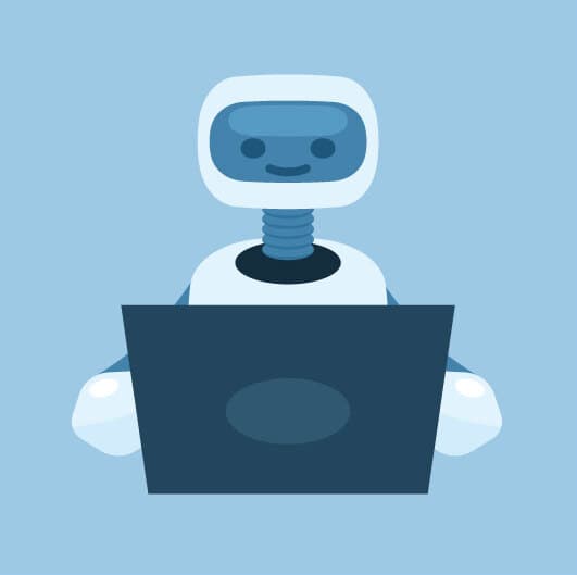 Abstract network of connected nodes representing an AI system